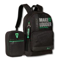 Mochila e Estojo Loud Bolsa Gamer Kit Casual Masculina Preta