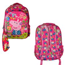 Mochila e estojo Rosa Estampada Pig 2 Estampas lantejoula