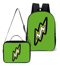 Mochila e Lancheira Termica Escolar Verde Raio Logo Void Os Rosas Mochila e Lancheira Termica Escolar Verde Raio Logo Void Os Rosas