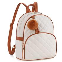 Mochila ECOSUSI Mini Leather para mulheres com bola de pompom