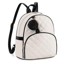 Mochila ECOSUSI Mini Leather preta e bege Mochila ECOSUSI Mini Leather preta e bege