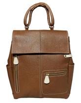 Mochila Em Couro Divisorias Bolsos Fechamento Em Ziper Botão De Pressão Mochila Em Couro Divisorias Bolsos Fechamento Em Ziper Botão De Pressão