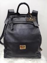 Mochila em Couro Feminina Cor Preta Antifurto - Glória Lisboa
