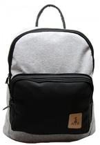 Mochila em Moletom Cinza mescla com Bolso Alaska Preto