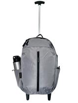 Mochila Escola Faculdade Trabalho Reforçada Impermeável Rodinha Cinza