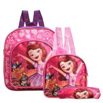 Mochila Escola Pequena Princesa Sofia Costa Lancheira+Estojo Mochila Escola Pequena Princesa Sofia Costa Lancheira+Estojo