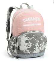 Mochila Escolar 18” Dreamer Rosa Feminina Reforçada Seanite