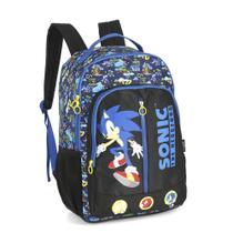 Mochila Escolar 18" Sonic The Hedgehog Azul e Preto Luxcel Mochila Escolar 18" Sonic The Hedgehog Azul e Preto Luxcel