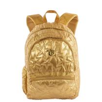 Mochila Escolar 2 Compartimentos Capricho Estrelas - Dourado