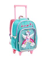 Mochila Escolar 2em1 Costas e Rodas Unicórnio