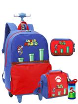 Mochila Escolar 2em1 Rodinha e Costas Super Mario Nintendo