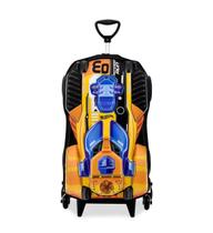 Mochila Escolar 3 D Hot Wheels Com Rodinhas Dourada