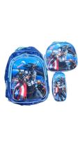 Mochila Escolar 3 Peças Mochila Grande Estojo Lancheira Térmica