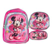 Mochila Escolar 3 Peças Mochila Grande Estojo Lancheira Térmica
