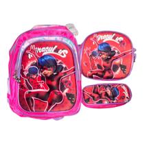 Mochila Escolar 3 Peças Mochila Grande Estojo Lancheira Térmica