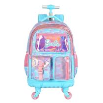Mochila Escolar 4 Rodinhas Giro 360 Graus MC49962BB Luxcel Barbie Cor: Azul Mochila Escolar 4 Rodinhas Giro 360 Graus MC49962BB Luxcel Barbie Cor: Azul