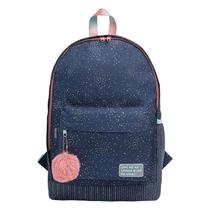 Mochila Escolar Académie Dots com Frase Azul - Tilibra Mochila Escolar Académie Dots com Frase Azul - Tilibra