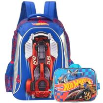 Mochila Escolar Alças Hot Wheels + Lancheira Térmica Luxcel