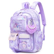 Mochila Escolar Alrisg Lovely Girls 17 Polegadas - Roxa