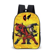 Mochila Escolar Avulsa Infantil Unissex Menino e Menina Tema Deadpool e Wolverine