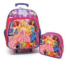 Mochila Escolar Barbie Rock Out Rodinhas G + Lancheira F4 Mochila Escolar Barbie Rock Out Rodinhas G + Lancheira F4