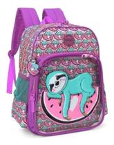 Mochila Escolar Bicho Preguiça Melancia Costas Reforçada G Mochila Escolar Bicho Preguiça Melancia Costas Reforçada G