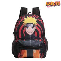 Mochila Escolar Bolsa Akatsuki Naruto Anime Preta Costas