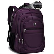 Mochila Escolar Bolsa Executiva Grande Roxo Impermeável Reforçada para Viagem Anti Furto Notebook