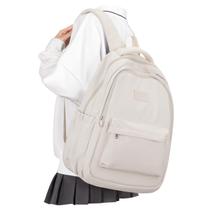 Mochila escolar BOXSAM leve para mulheres e homens bege