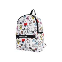 Mochila Escolar BT21 Branca com Personagens