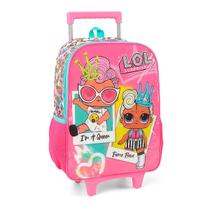 Mochila escolar c/ rodinha Lol rosa Luxcel