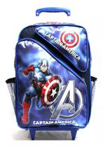 Mochila Escolar Capitão América Avengers Rodinhas Tam G