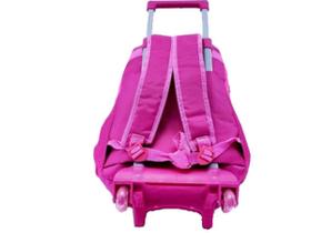 Mochila Escolar Carrinho Lantejoulas + Chaveiro Paetes