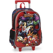 Mochila escolar carrinho marvel avengers vermelha luxcel