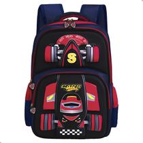 Mochila Escolar Carro de Corrida Infantil com Design 3D