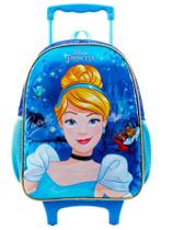 Mochila Escolar Cinderela Disney de Rodas M 35x27x14cm