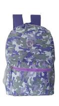 Mochila Escolar Clio Camuflada Juvenil Costas Feminina Lílas