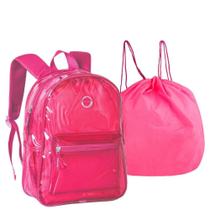 Mochila Escolar Clio Neon Rosa Pink 2 Em 1 Impermeável Presente Viagem Volta As Aulas CG3413