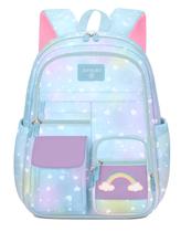 Mochila Escolar Colorida Bolsa Porta Notebook Feminina Fichario Com Abertura 180