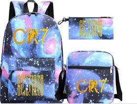 Mochila Escolar com 3 peças, Cristiano Ronaldo 7 - Estilo e Conforto