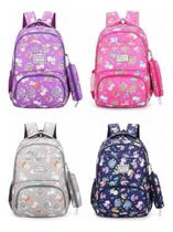 Mochila Escolar Com Estojo Estampada A Prova DAgua