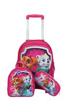 Mochila Escolar Com Rodas de led Kit Completa Infantil skaye