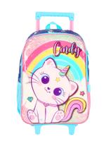 Mochila Escolar com Rodas Infantil Gatinha Cindy