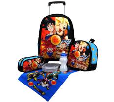 Mochila Escolar Com Rodas Kit Completa Infantil DRAGON BALL Anime