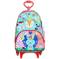 Mochila Escolar com Rodinha - Florestinha - Azul - OD-MEF - Ó Design Mochila Escolar com Rodinha - Florestinha - Azul - OD-MEF - Ó Design