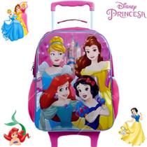 Mochila Escolar com Rodinha Infantil Princesas da Disney Xeryus