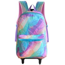 Mochila Escolar com Rodinhas - Estampa Colorida - 18 Litros