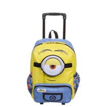 Mochila Escolar com Rodinhas Minions ul e Amarela Sestini Mochila Escolar com Rodinhas Minions ul e Amarela Sestini