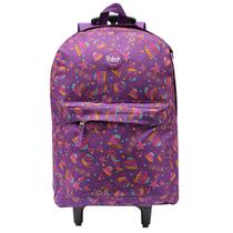 Mochila Escolar Com Rodinhas Rabisk Juvenil Feminina Coração Cor Roxo Desenho Do Tecido Coração