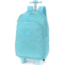 MOCHILA ESCOLAR COM RODINHAS UP4YOU CRINKLE Azul